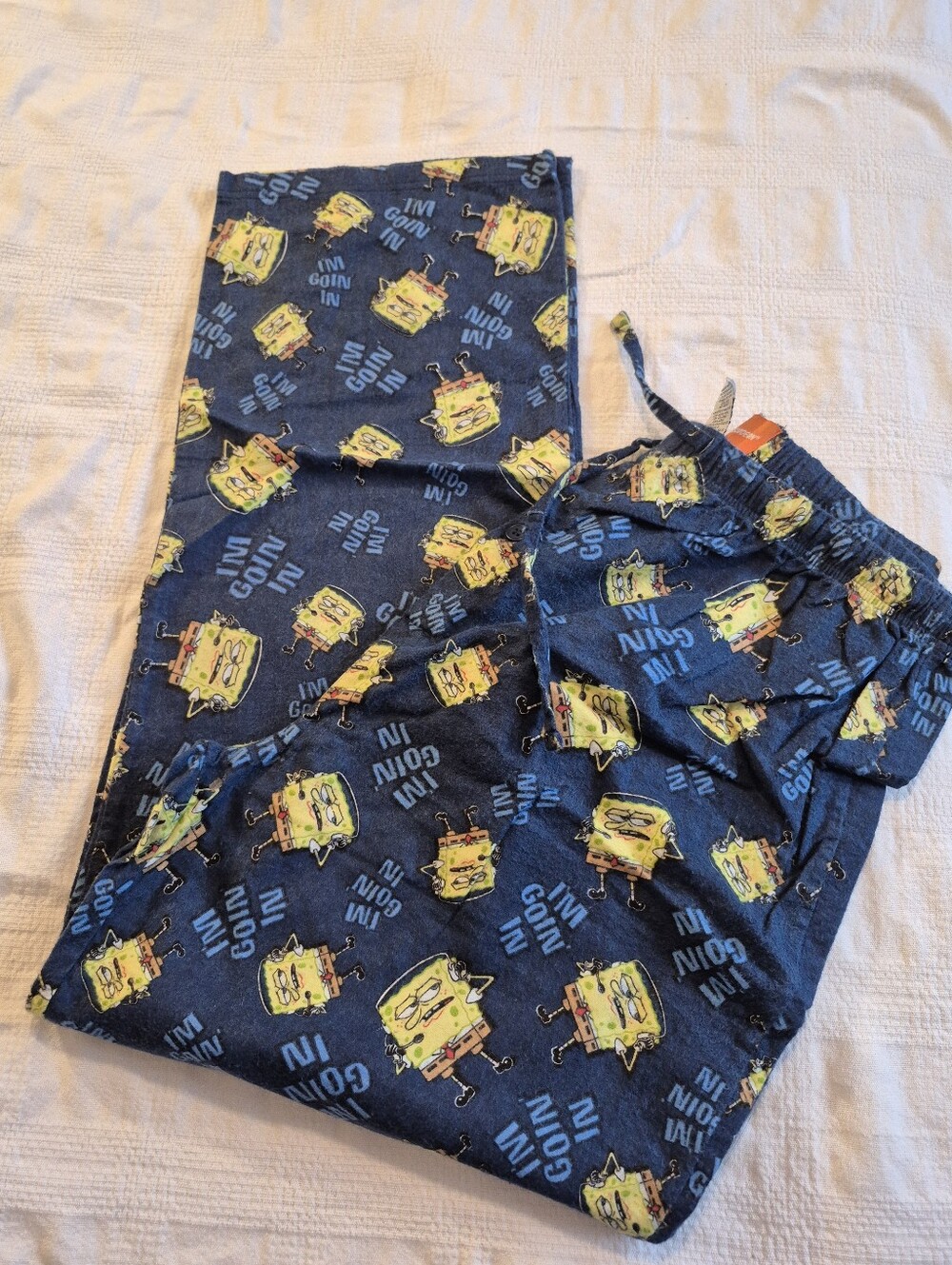 Spongebob Squarepants mens XL flannel pajama lounge pants EUC
